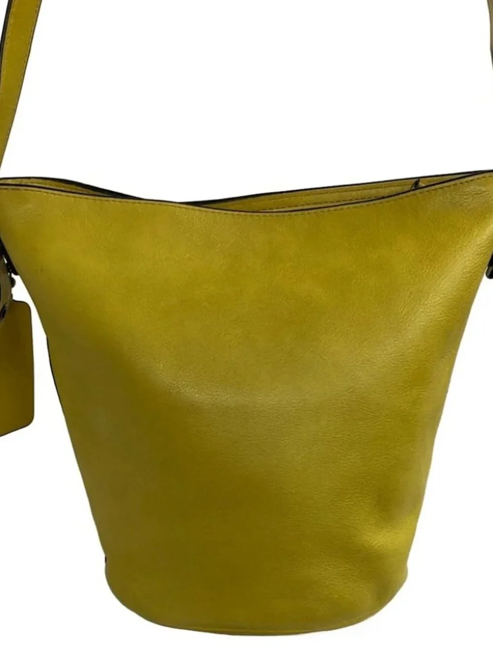 COACH Bleecker Leather Mini Duffle 32281 Dark yellow Leather Shoulder Bag